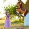 Horse Piñata Cowgirl Pinatas Brown Horse Piñata for Birthday Girl with Bat Stick Blindfold Mask for Horse Birthday Cowgirl Party Carnival Piñata Game Decor Supplies, 15 x 13.4 x 3.2 Inch